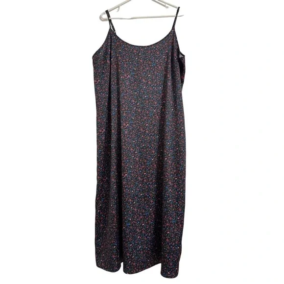 Eloquii Black Floral Slip Dress, Size 20 - Picture 1 of 6